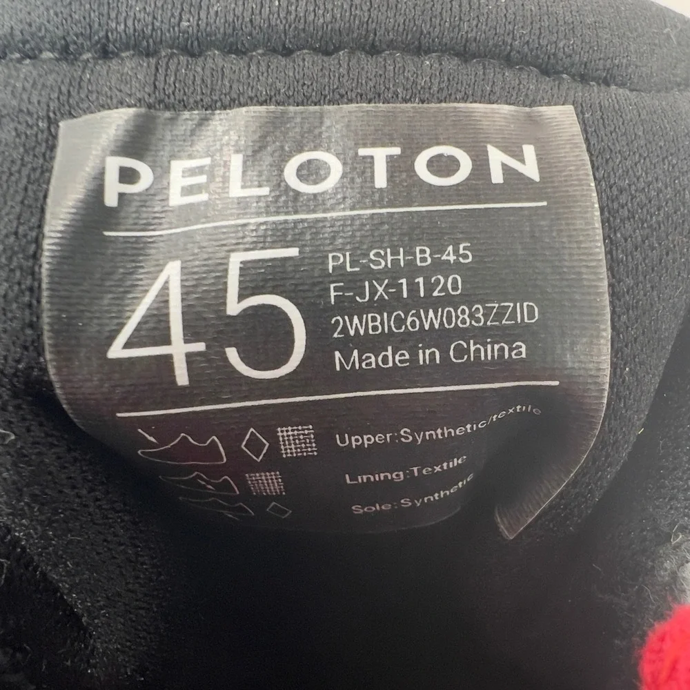 Peloton Cycling Shoes Men EU 45 US 11 Black Red Delta Cleats Ratchet PL-SH-B-45